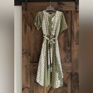 Roolee Green Patchwork Midi Dress